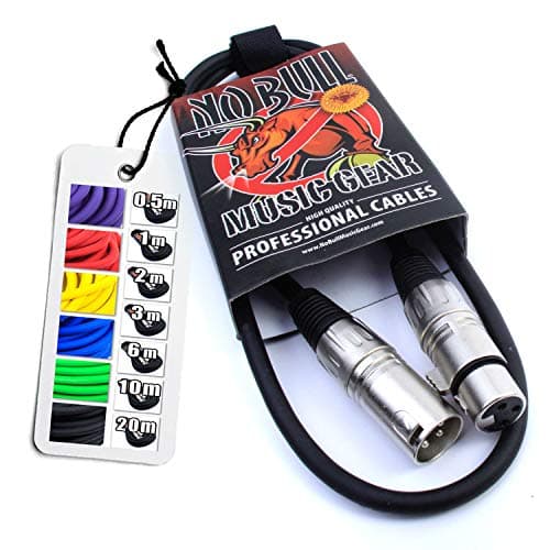Image of No Bull Nordell Music Gear' Premium XLR Cable (Black, 1m): Achieve a Clearer Audio Signal with Balanced Male to Female Microphone Lead, plus Cable Tie