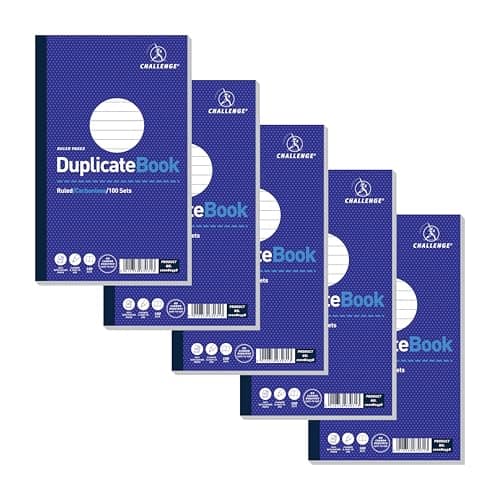 Image of Challenge Duplicate Book, Carbonless, 100 Pages, 5 pack (210 x 130 mm)