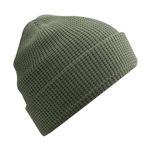 Image of Beechfield Organic Cotton Waffle Beanie - Olive Green