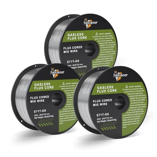 Image of haxiaoer 1.0MM 3.0KG Flux Core Welding Wire 3 Pack,E71T-GS Gasless MIG Welding Wire Mild Steel for Reduced Splatter and Better Corrosion Resistance