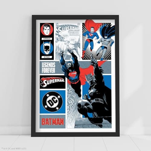 Image of DC Comics Print - Batman and Superman Legends Forever Poster Superhero Wall Art (21cm x 29.7cm - A4)