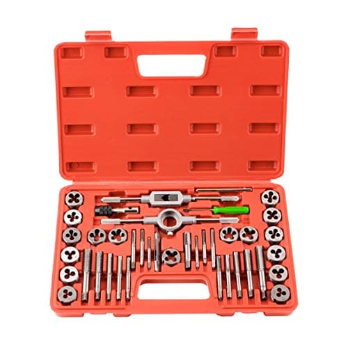 Image of Gunpla Tap and Die Set 40 Pieces Tungsten Alloy Steel Metric Tap and Die Kit Combination for Cutting External and Internal Thread with Storage Case