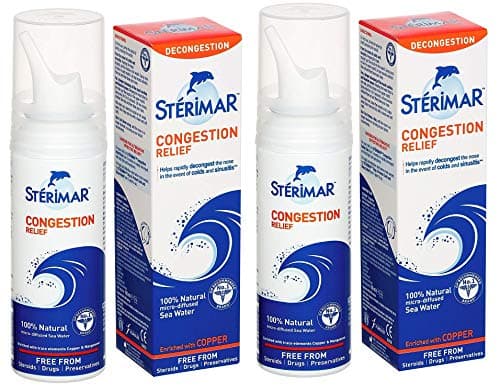 Image of Sterimar - Nasal Spray - Congestion Relief - 100% Natural Sea Water - with Copper & Magnesium - 100ml - 2 Pack