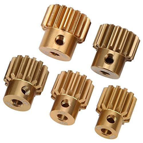 Image of 32P Pinion Gear Set (12T/13T/14T/15T/16T) for 1/10 RC Cars - 3.175mm Shaft Compatible with SCX10 AX10 Drift Racer Brushless Motors - Durable Aluminum Alloy RC Motor Gears Kit