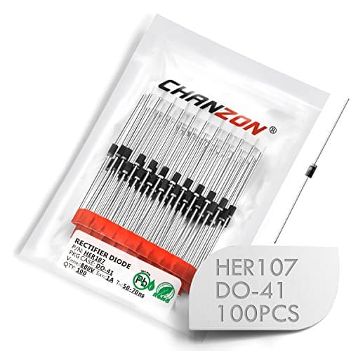 Image of (Pack of 100 Pieces) Chanzon HER107 High Efficiency Rectifier Diode 1A 800V 50-70ns DO-41 (DO-204AL) Axial 1 Amp 800 Volt Electronic Diodes