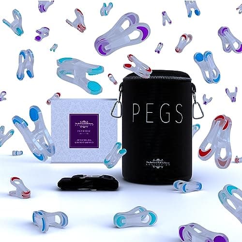Image of The Barkworth & Hathaway Collection Clothes Peg Bag with 80 Soft Grip Pegs – Waterproof & Zip-Top Storage | Includes Strong Laundry Pegs for Washing Lines, Airers & Rotary Dryers