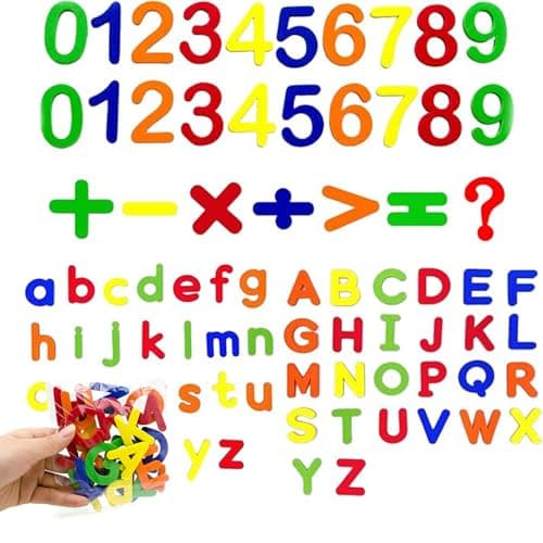 Image of 79 PCS Magnetic Letters and Numbers Set, Magnetic Letters, Colourful Magnetics Letter and Numbers for Whiteboard, Refrigerator, Message Board for Aldults,Children