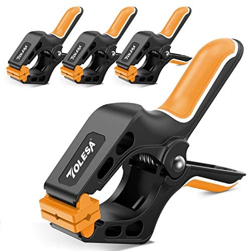Image of TOLESA 7 Inch Spring Clamps for Woodworking - 4 Large Wood Clamps with 30 lbs Powerful Clamping Force - Reinforced Plastic Nylon - 3 Inch Jaw Opening - Heavy Duty Spring for Gluing and Crafts