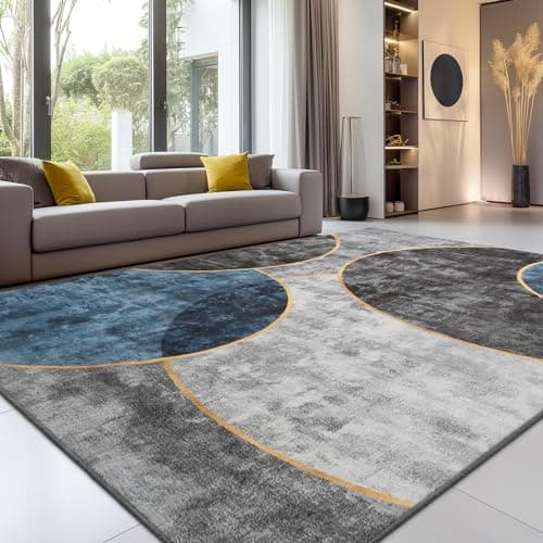 Image of Sour Lemon Rugs Living Room Large 240x340 - Machine Washable Rug - Area Rugs for Bedroom - Large Boho Rug Vintage Rugs Anti Slip Fluffy Carpet for Living Room, Bedroom