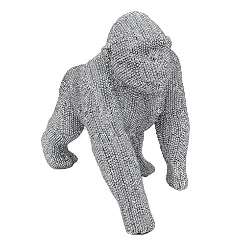 Image of Lesser & Pavey Silver Art Bling Gorilla Ornament Diamante Ornament