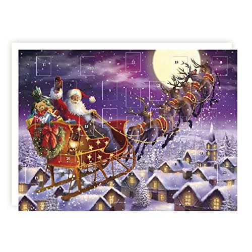 Image of Tracks Traditional Santa's Sleigh Advent Calendar - 24 Doors Christmas Countdown