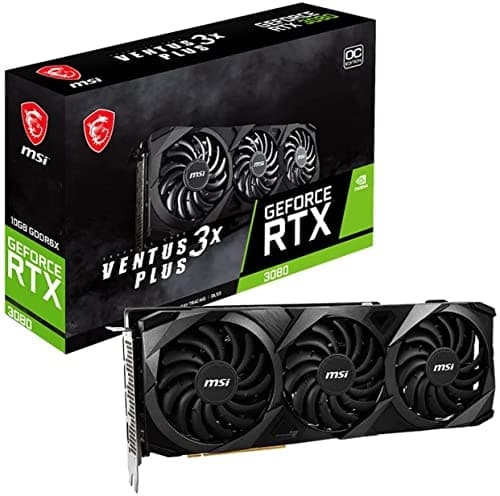 Image of MSI GeForce RTX 3080 VENTUS 3X PLUS 10G OC LHR Gaming Graphics Card - 10GB GDDR6X, 1740MHz, PCI Express Gen 4, 320-bit , 3x DP v 1.4a, HDMI 2.1 (Supports 4K)