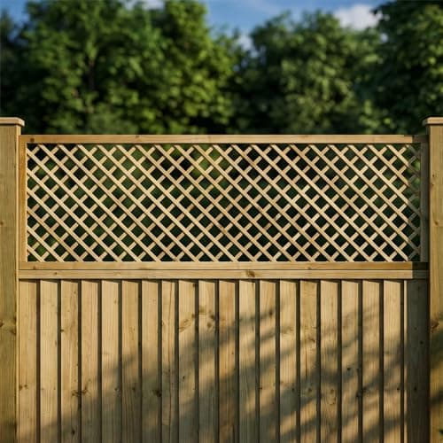 Image of Diamond Standard Elite Alderley, 6ft x 2ft Fence Panel Trellis Topper Wooden Lattice | Decorative Fencing Topper for Outdoor Garden Wall, Pergola, & Arch (Wide: 182.8cm x High: 60cm)