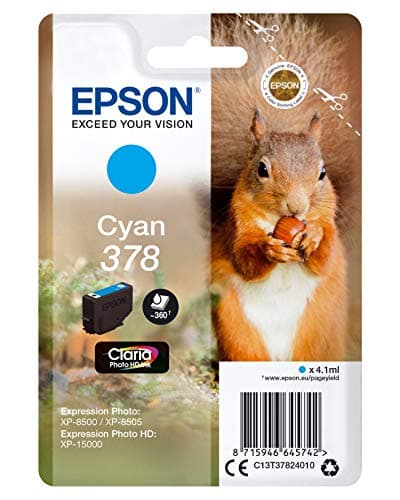 Image of Epson 378 Cyan Squirrel Genuine, Claria Photo HD Ink Cartridge, Standard Capacity