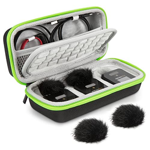 Image of YOUSHARES Hard Carring Case with 2 Packs Windscreen Muff for Røde Wireless Go II Microphone - Flocking Mic Carring Case Windshield Compatible with Rode Wireless GO 2 Microphone