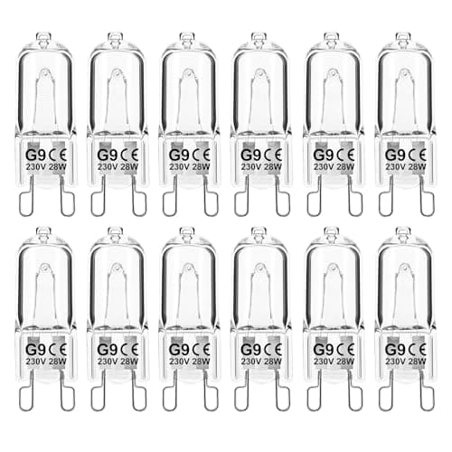 Image of Jaenmsa G9 Halogen Light Bulbs, 28W 2700K Warm White 230V Dimmable Capsule Bulbs, Non-Flicker - 12 Pack