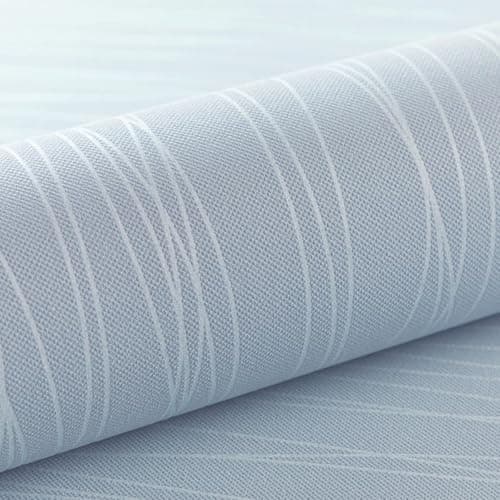 Image of Anttyscar Mix Plain Stripe Textured Thick 3D Embossed Modern Minimalist Wallpaper Roll - Striped Flocking Wallcoverings, No Match Irregular Stripes for Bedroom, Living Room, Lounge - Light Blue