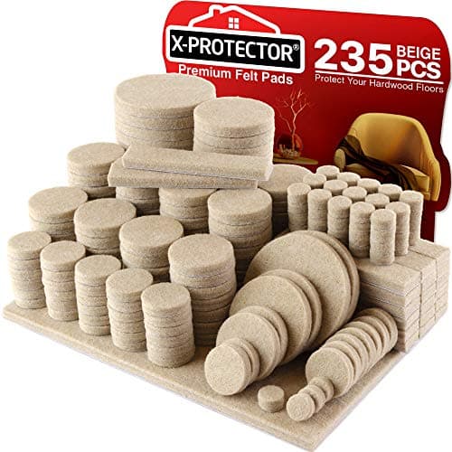 Image of Furniture Pads Floor Protectors X-PROTECTOR 235 PCS - Felt Pads for Chair Legs - Premium Furniture Felt Pads for Furniture Feet - Huge Quantity Floor Protector Pads - Protect Your Wood Floors!