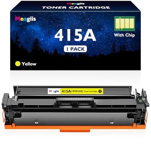 Image of Meagiis 415A Yellow W2032A With Chip Toner Compatible for HP 415A 415X Yellow Toner Cartridge Compatible for HP Color Laserjet Pro MFP M479fdw M479fnw M479fdn M454dn M454dw M479dw (1 PACK)