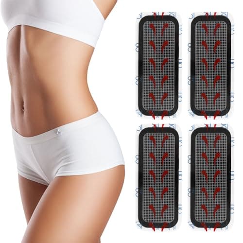 Image of Pwocvoe 4Pcs Replacement Gel Pads, Generic Replacement Bottom Gel Toning Pads, Updated Electrodes Body Pads Gel Sheet Adhesive for Slendertone Bottom and Slendertone Sysyem-Mini Belt