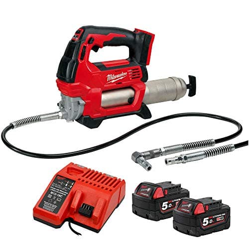 Image of Milwaukee M18GG-0 18V M18 Cordless Grease Gun with 2 x 5.0Ah Batteries & Charger