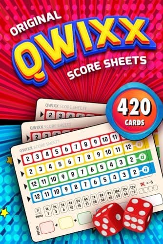 Image of Original Qwixx Score Sheets: Family Dice Game Multi-colored Score Pads (420 Replacement Qwix Scorecards)