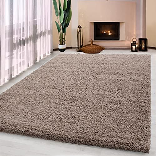 Image of UETIAN Luxurious Shaggy Rugs Soft Extra Thick Area Rugs Heavy 5cm Dense Pile for Living Room Bedroom Hallway (Dark Beige, 160 x 230cm)