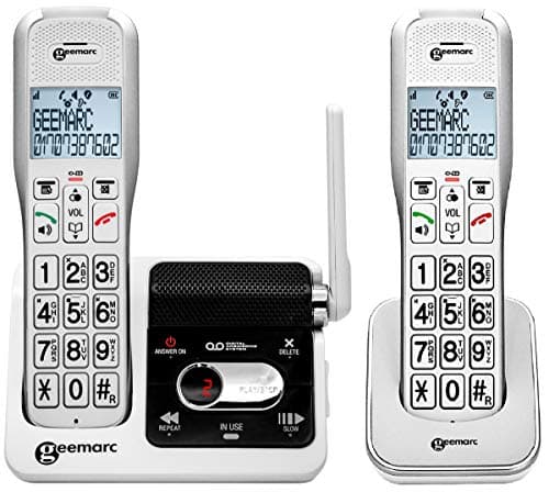 Image of Geemarc Amplidect 595 U.L.E Twin - Loud Cordless Phone and its Twin Handset with Emergency Call Function for the Hard of Hearing - Medium to Severe Hearing Loss - Hearing Aid Compatible - UK Version