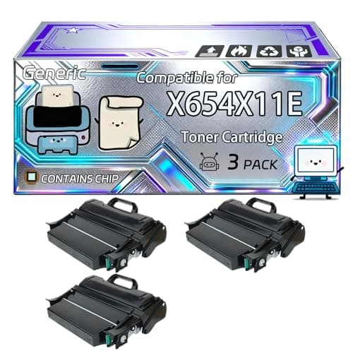 Image of X654X11E Toner Cartridge Compatible for Lexmark X654DE X654 X656DTE X656 X658DFE X658DME X658DTFE X658DTME X658 Printers, With Chip, 46000 Pages, Vibrant Colours (3 Pack Black)