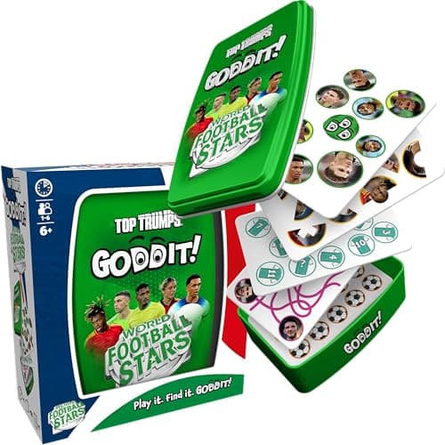 Image of Top Trumps World Football Stars Goddit! Card Game for Kids and Adults Family Game Travel Game 1 to 6 Players Makes a Great Gift for Ages 6 plus