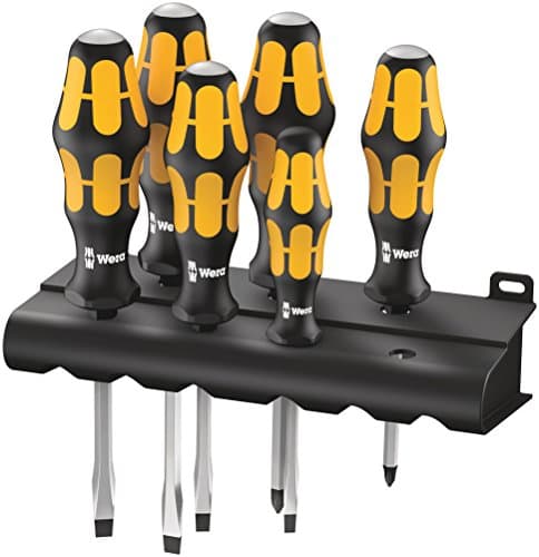 Image of 932/918/6 Screwdriver Set Kraftform WERA: Chiseldriver and Rack, 6 Pieces