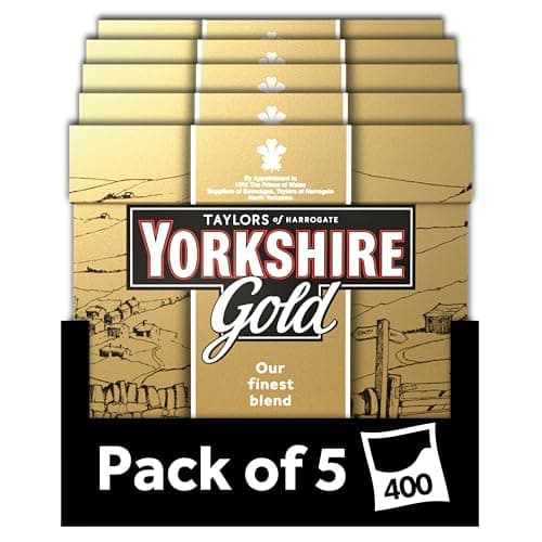 Image of Yorkshire Tea Gold Tea, 80 Tea Bags (Pack of 5, total 400 Teabags)