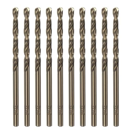 Image of sourcing map 10pcs Cobalt Jobber Drill Bits 3.2mm / 0.126" M35 High Speed Steel HSS Twist Drilling Bit Tool for Stainless Steel Copper Wood Plastic and other Hard Materials