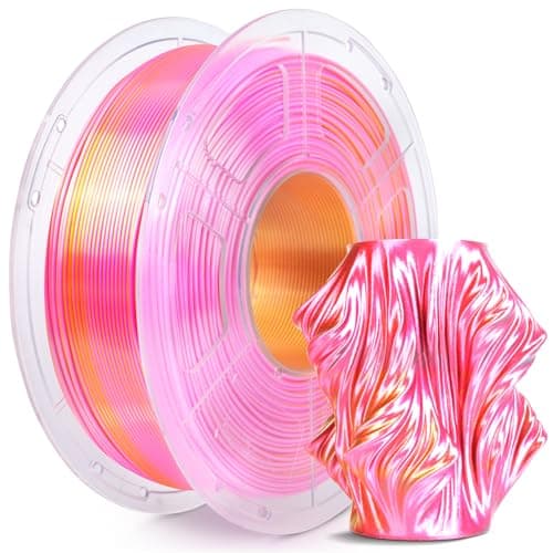 Image of SUNLU Silk Dual Color PLA Plus Filament, Shiny PLA+ Filament 1.75mm, Shiny Silk Texture, 360° Spin Unveils Varied Colors, 1KG Spool(2.2lbs), Silk Dual-Color Pink Gold