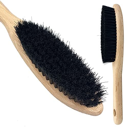 Image of Newman and Cole Wooden Clothes Brush, Synthetic Bristle Clothes Brush for Suits, Suede, Velvet, or Wool − Lint Brush for Fabrics to Easily Remove Fluff, Fuzz, Dust, Lint, and Pet Hair to your Garments