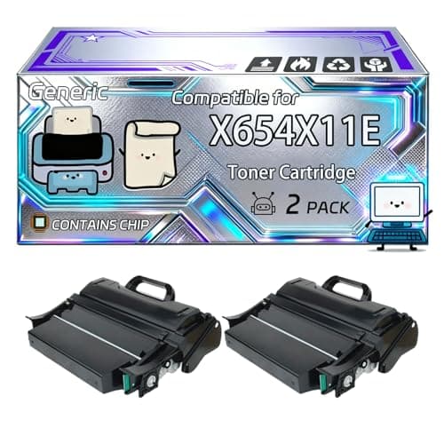Image of X654X11E Toner Cartridge Compatible for Lexmark X654DE X654 X656DTE X656 X658DFE X658DME X658DTFE X658DTME X658 Printers, With Chip, 46000 Pages, Vibrant Colours (2-Pack Black)