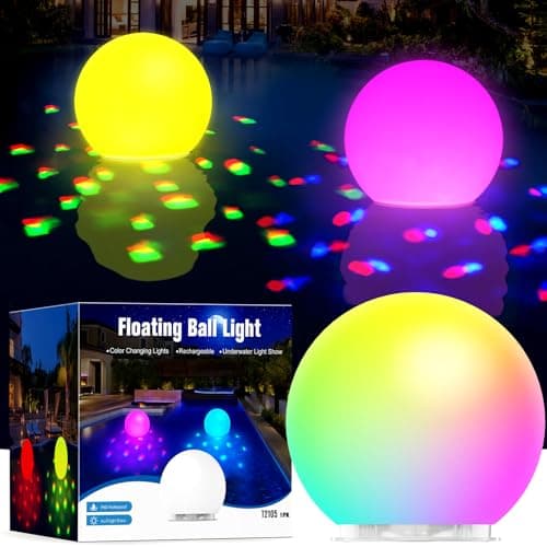 Image of DeeprBlu 2025 Newest Floating Pool Light with Underwater Lighting Show, Rechargeable Pool Lights Battery Powered, Color Changing Hot Tub Light Up Ball, IP68 Waterproof Floating Lights for Bath & Spa