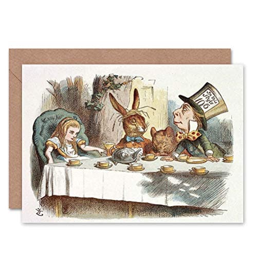 Image of Wee Blue Coo BOOK CARROL ALICE WONDERLAND TENNIEL MAD HATTER ART GREETINGS CARD
