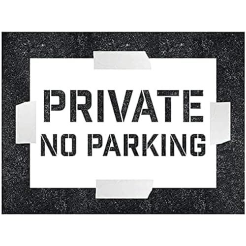 Image of V Safety Private - No Parking Stencil - 600x400mm - 1.1mm Polypropylene