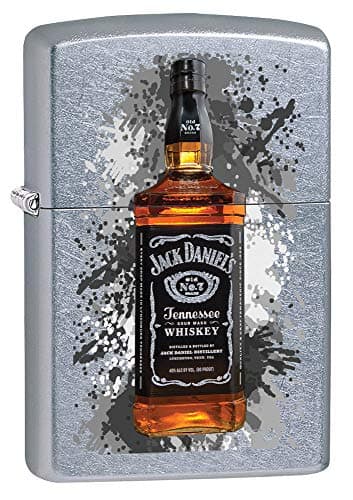Image of Zippo Windproof Lighter - Jack Daniels - Street Chrome, Colour Image - Refillable, Lifetime Use - Adjustable Flame - Gift Box - Metal Construction - Made in USA