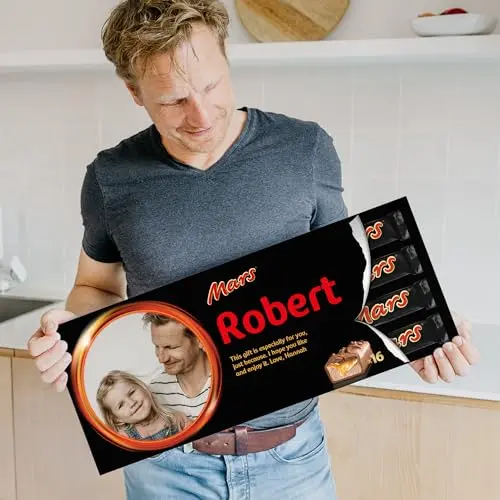 Image of Mega Mars Personalised Chocolate Bar - Customise your Giant Milk Chocolate Gift Box, Gift for Women, Gift for Men (XXL Mars)