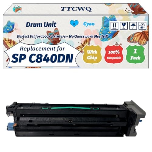 Image of TTCWQ Compatible for Ricoh SP C840DN Drum Unit Work for Ricoh SP C840DN SP C842DN Printers, with Chip, High Yield 12000 Pages, High-Definition Printing (1 Pack Cyan)