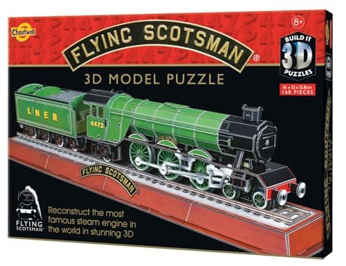 Image of Cheatwell Games - BYO 3D Flying Scotsman - 3D Puzzles For Kids & Adults - Model Kit To Build - Gift For Children and Adults - 168 Pieces - Ages 8+