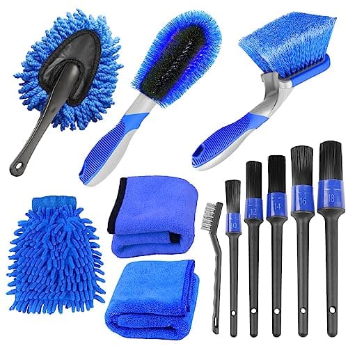 Image of Didilor Car Cleaning Kit 12PCS Car Detailing Kit Wheel Cleaning Brush Tyre Brush Wire Brush Exterior and Interior car washing set for Car Motorcycle Bike Cleaning Wheels, Engine, Emblems, Air Vents