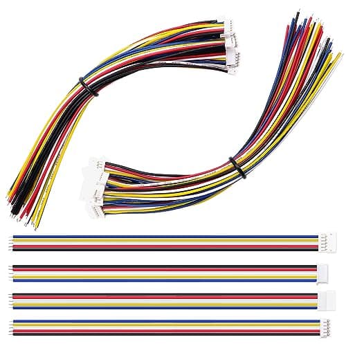 Image of Lyeteung 10 Pairs Mini Micro JST-ZH 1.5 Plug Connector, JST 5 Pin Micro Electrical Male and Female Connector Plug Wire Cable, with 150mm 26AWG Wire