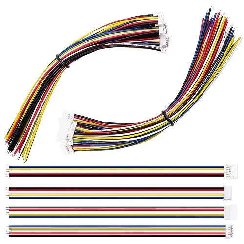 Image of Lyeteung 10 Pairs Mini Micro JST-ZH 1.5 Plug Connector, JST 5 Pin Micro Electrical Male and Female Connector Plug Wire Cable, with 150mm 26AWG Wire