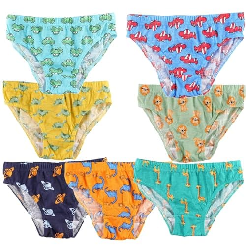 Image of Fashion by Purdashian Boys Pants | Multipack Cotton Mix Underwear | Young Boys Potty Training Toddler Briefs (UK, Age, 3 Years, 4 Years, Regular, Pack Of 7 - Space)