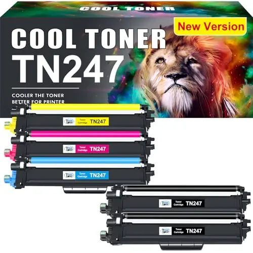 Image of Cool Toner TN247 TN-243CMYK Toner Value Pack Compatible for Brother TN243 DCP-L3550CDW DCP-L3510CDW HL-L3210CW HL-L3230CDW MFC-L3750CDW MFC-L3710CW Ink Cartridges (Black,Cyan,Yellow,Magenta, 5-Pack)