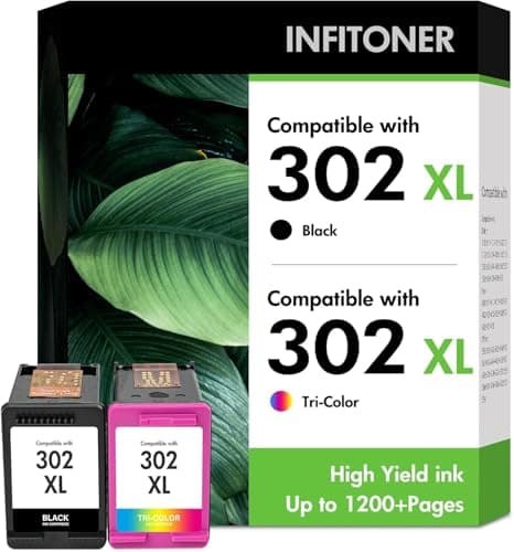 Image of 302 XL Ink Cartridges Black and Colour 4527 4520 Compatible for HP 302XL Ink Cartridges Combo Pack for HP302XL for Envy 4527 4520 4524 Deskjet 3630 3639 3632 Officejet 5230 3831 3830 5220 Printer