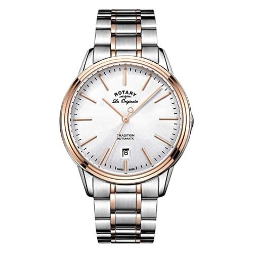 Image of Rotary GB90162-59 Mens Les Originales Tradition Automatic Two Tone Rose Gold Plated Watch
